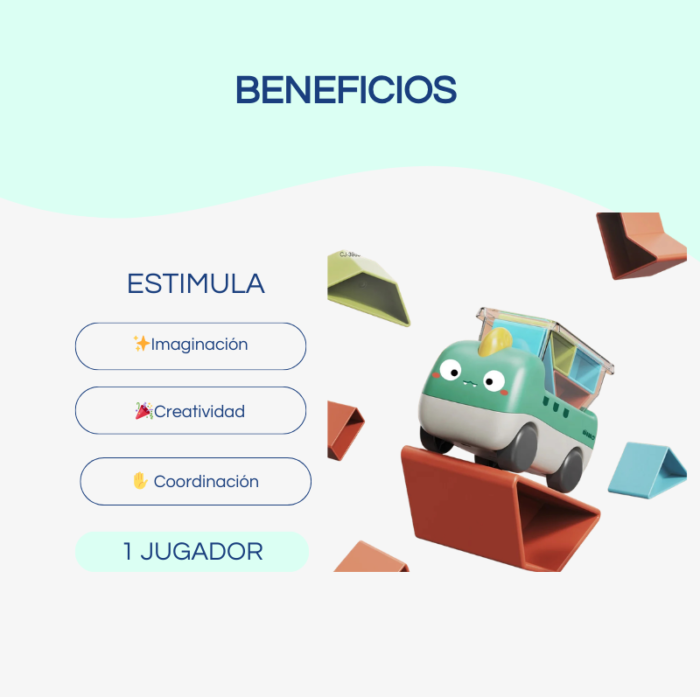 Set de Carritos Dinosaurio. Apilamiento de Bloques