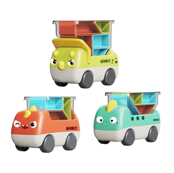 Bloques Carritos Set de Carritos Dinosaurio. Apilamiento de Bloques