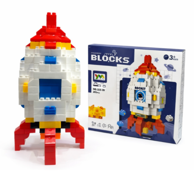 Cohete de bloques Juego de Construcción. Cohete espacial