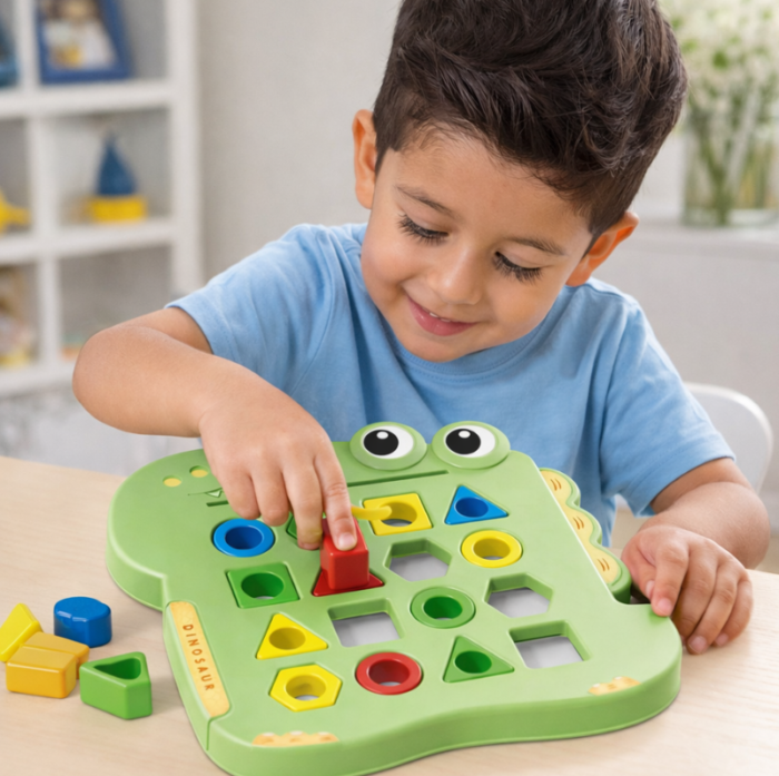 Juego de emparejar formas. Dinosaur