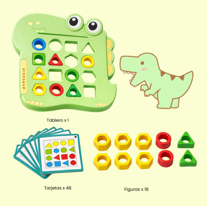 Juego de emparejar formas. Dinosaur