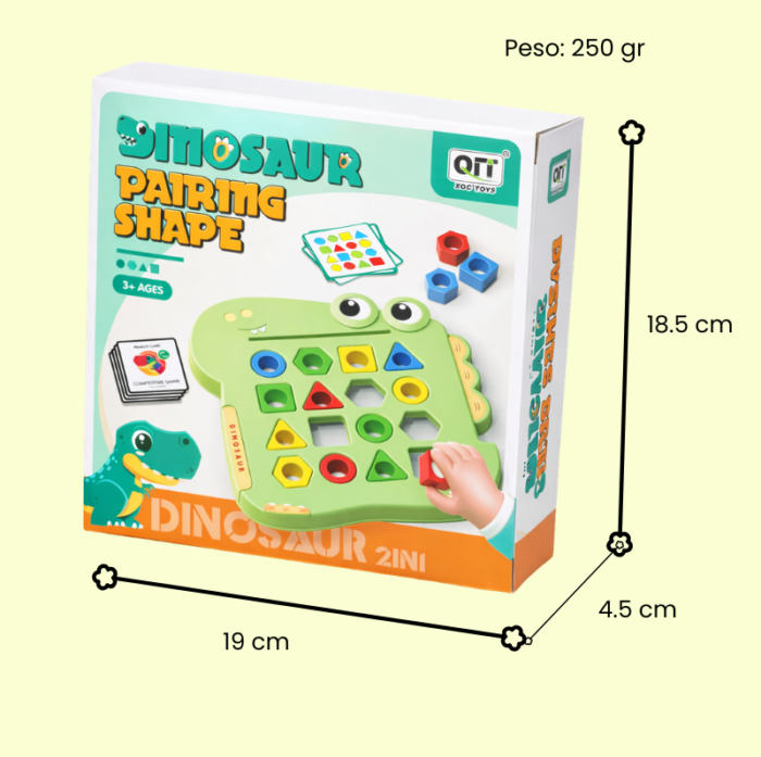 Juego de emparejar formas. Dinosaur